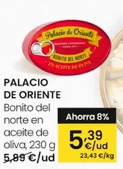 Oferta de Palacio De Oriente - Bonito Del Norte En Aceite De Oliva por 5,39€ en Eroski