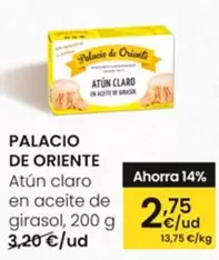 Oferta de Palacio De Oriente - Atun Claro En Aceite De Girasol por 2,75€ en Eroski