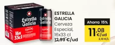 Oferta de Estrella Galicia - Cerveza Especial por 11,08€ en Eroski