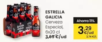 Oferta de Estrella Galicia - Cerveza Especial por 3,29€ en Eroski