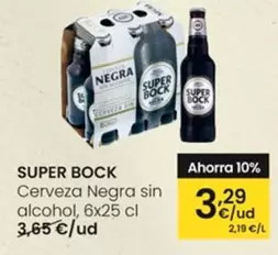 Oferta de Super Bock - Cerveza Negra Sin Alcohol por 3,29€ en Eroski