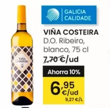 Oferta de Viña Costeira - D.O. Ribeiro, Blanco por 6,95€ en Eroski