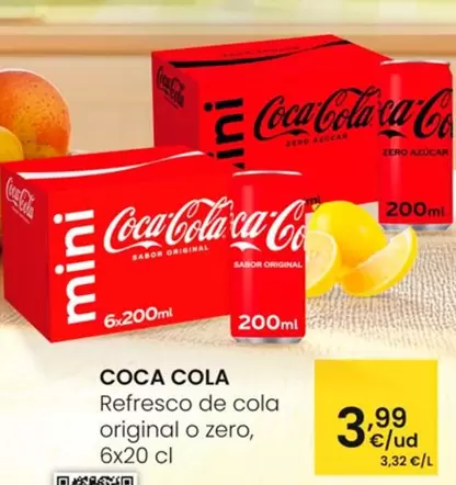 Oferta de Coca-Cola - Refresco De Cola Original O Zero por 3,99€ en Eroski