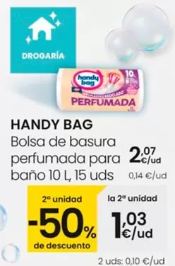 Oferta de Handy Bag - Bolsa De Basura Perfumada Para Bano por 2,07€ en Eroski