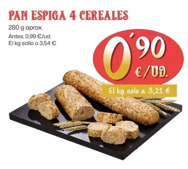 Oferta de Pan Espiga 4 Cereales por 0,9€ en Ahorramas