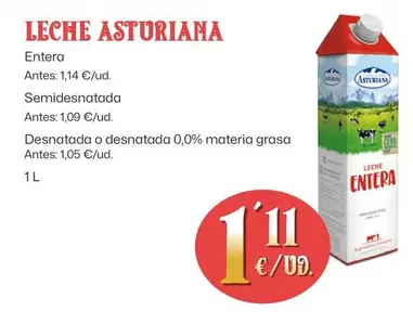 Oferta de Asturiana - Leche por 1,11€ en Ahorramas