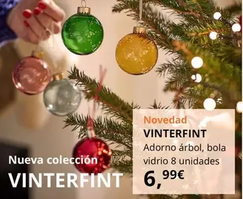 Oferta de Vinterfint - Adorno Arbol, Bola Vidrio  por 6,99€ en IKEA