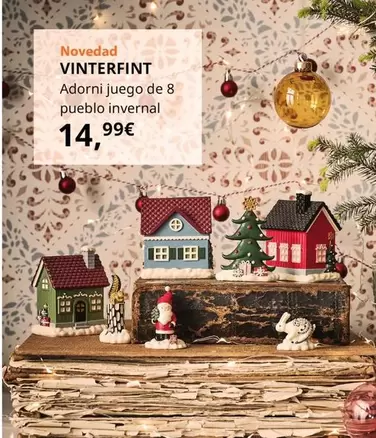 Oferta de Vintefint - Adorno Juego De 8 Pueblo Invernal por 14,99€ en IKEA