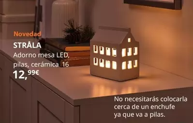 Oferta de Strala - Adorno Mesa Led, Pilas Ceramica 16 por 12,99€ en IKEA