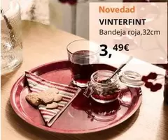 Oferta de Vinterfint - Bandeja Roja  por 3,49€ en IKEA