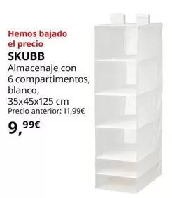 Oferta de Skubb - Almacenaje Con 6 Compartimentos, Blanco por 9,99€ en IKEA