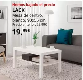 Oferta de Lack - Mesa De Centro Blanco por 19,99€ en IKEA