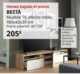 Oferta de Besta - Mueble Tv, Efecto Roble por 205€ en IKEA