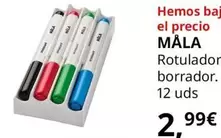 Oferta de Mala - Rotulador Borrador, 12 Uds por 2,99€ en IKEA