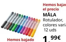 Oferta de Mala - Rotulador, Colores Varia 12 Uds por 1,99€ en IKEA