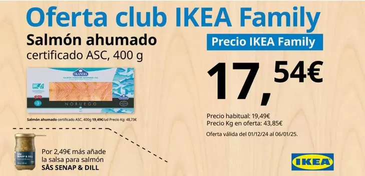 Oferta de Salmón Ahumado  por 17,54€ en IKEA