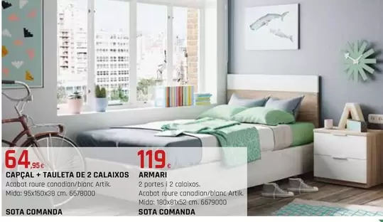 Oferta de Capçal + Tauleta De 2 Calaixos por 64,95€ en Fes Més