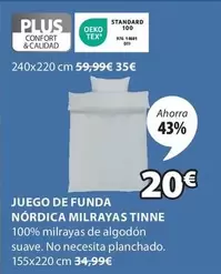 Oferta de Plus - Juego De Funda Nordica Milrayas Tinne por 20€ en JYSK