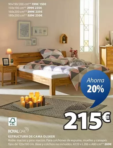 Oferta de Royal - Estructura De Cama Olsker por 215€ en JYSK