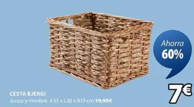 Oferta de Mimbre - Cesta Bjergi por 7€ en JYSK