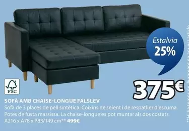 Oferta de Sofa Amb Chaise-longue Falslev por 375€ en JYSK