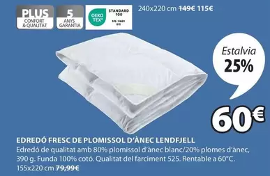 Oferta de Plus - Edredo Fresc De Plomissol por 60€ en JYSK