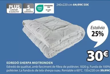 Oferta de Plus - Edredo Sherpa por 30€ en JYSK