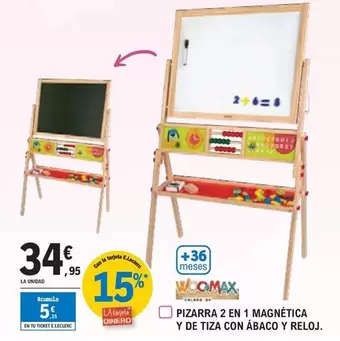 Oferta de Pizarra 2 En 1 Magnetica Y De Tiza Con Abaco Y Reloj. por 34,95€ en E.Leclerc