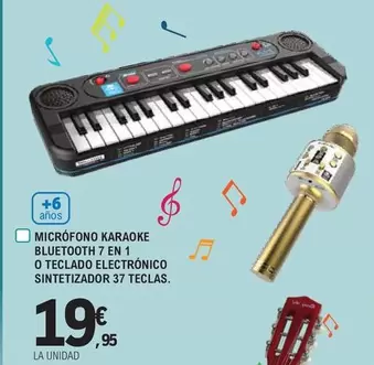 Oferta de Micrófono Karaoke Bluetooth 7 En 1 O Teclado Electrónico por 19,95€ en E.Leclerc