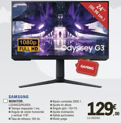 Oferta de Gaming - Monitor por 129€ en E.Leclerc