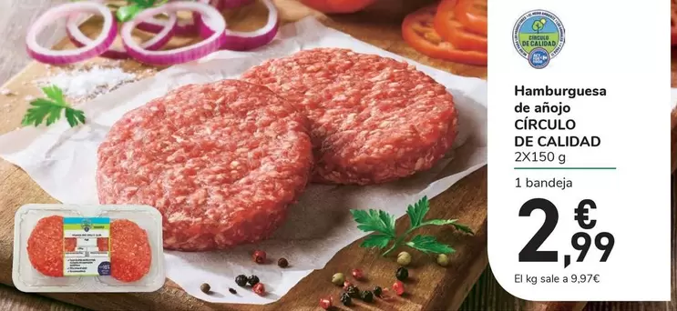 Oferta de Circulo De Calidad - Hamburguesa De Añojo por 2,99€ en Carrefour Express