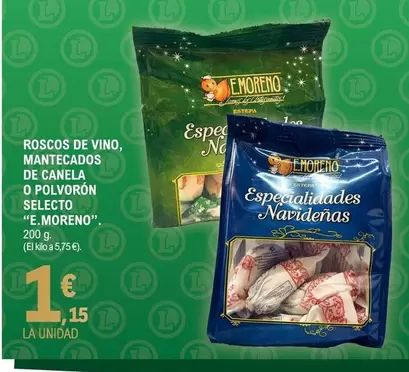 Oferta de E. Moreno - Roscos De Vino, Mantecados De Canela O Polvoron Selecto por 1,15€ en E.Leclerc