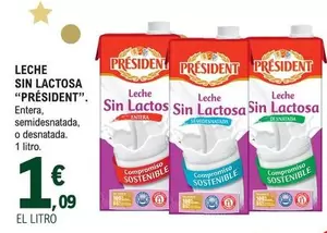 Oferta de Président - Leche Sin Lactosa por 1,09€ en E.Leclerc