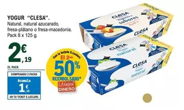 Oferta de Clesa - Yogur por 2,19€ en E.Leclerc