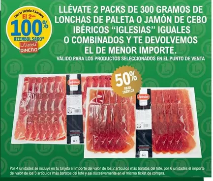 Oferta de Iglesias - Lonchas De Paleta O Jamón De Cebo Ibéricos  en E.Leclerc