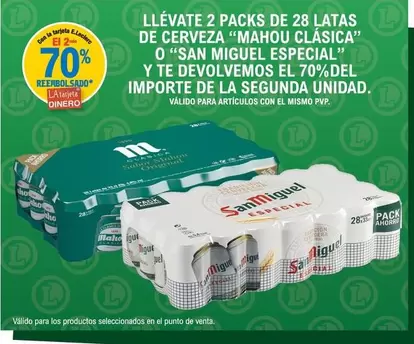 Oferta de Mahou Clasica/San Miguel Especial - Latas De Cerveza en E.Leclerc