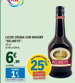 Oferta de Belweys - Licor Crema Con Whisky por 6,89€ en E.Leclerc