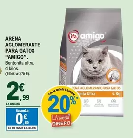 Oferta de Amigo - Arena Aglomerante Para Gatos por 2,99€ en E.Leclerc