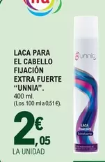 Oferta de Unnia - Laca Para El Cabello Fijacion Extra Fuerte por 2,05€ en E.Leclerc