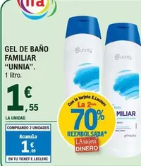 Oferta de Unnia - Gel De Baño Familiar por 1,55€ en E.Leclerc