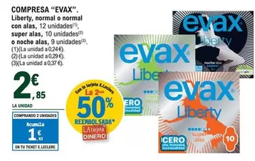 Oferta de Evax - Compresa por 2,85€ en E.Leclerc