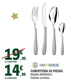 Oferta de Homeside - Cubertería 24 Piezas por 14,95€ en E.Leclerc