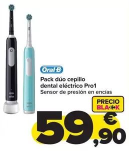 Oferta de Oral B - Pack Dúo Cepillo Dental Eléctrico Pro1 por 59,9€ en Carrefour