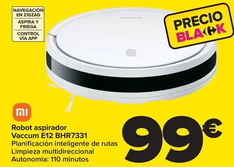 Oferta de Xiaomi - Robot Aspirador Vaccum E12 BHR7331 por 99€ en Carrefour