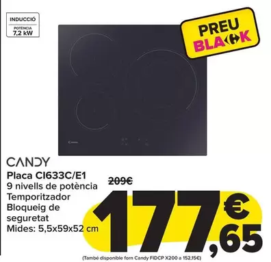 Oferta de Candy - Placa CI633C/E1 por 177,65€ en Carrefour