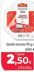 Oferta de Argal - Jamón Serrano por 2,5€ en Spar Tenerife