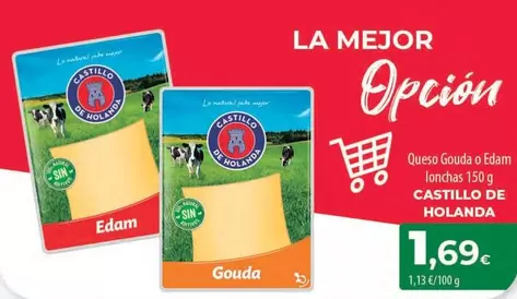 Oferta de Castillo de Holanda - Queso Gouda O Edam Lonchas por 1,69€ en Spar Tenerife