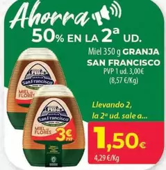 Oferta de Granja San Francisco - Miel por 3€ en Spar Tenerife