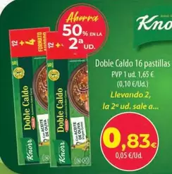 Oferta de Knorr - Doble Caldo 16 Pastillas por 1,65€ en Spar Tenerife