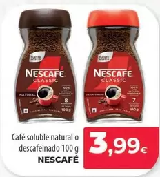 Oferta de Nescafé - Café Soluble Natural O Descafeinado por 3,99€ en Spar Tenerife